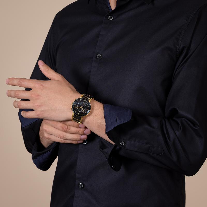 Rado Centrix Chronograph PVD Gold-Coated Quartz Watch R30211152