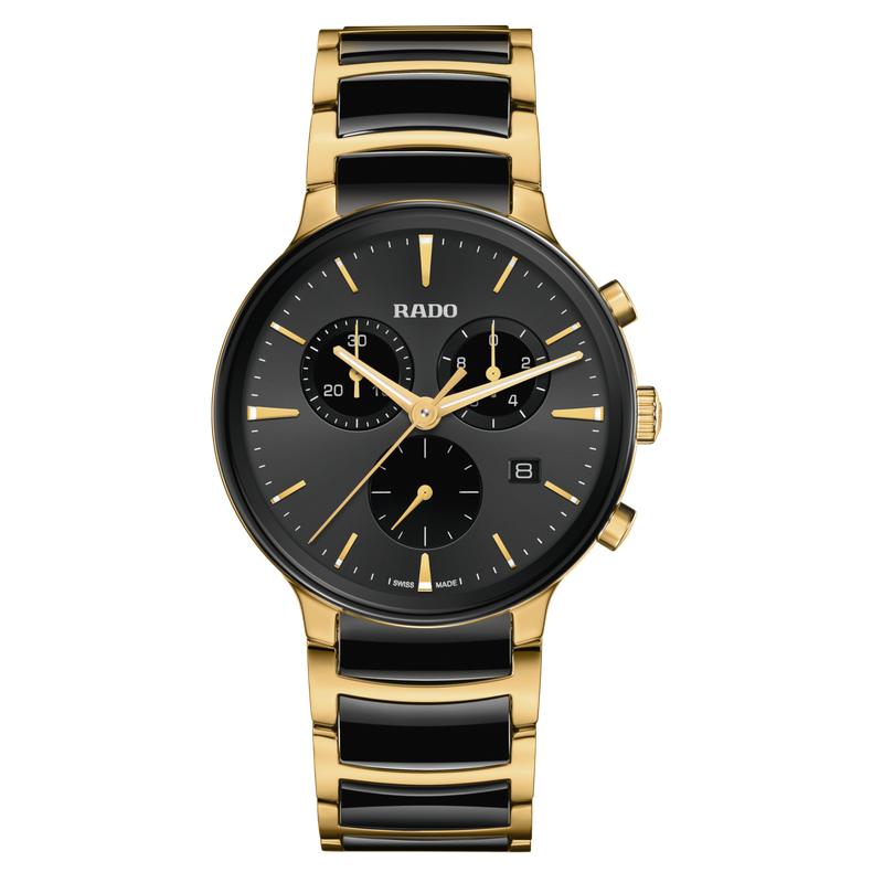 Rado Centrix Chronograph PVD Gold-Coated Quartz Watch R30211152