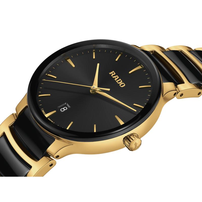 Rado Centrix Quartz Watch Gold PVD Black Dial R30022152