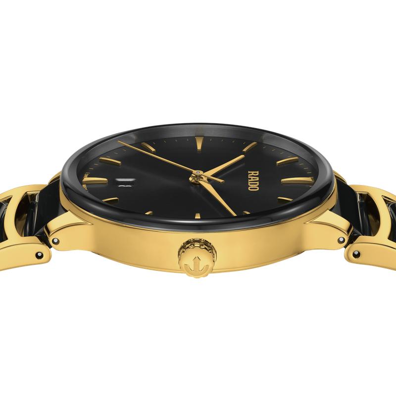 Rado Centrix Quartz Watch Gold PVD Black Dial R30022152