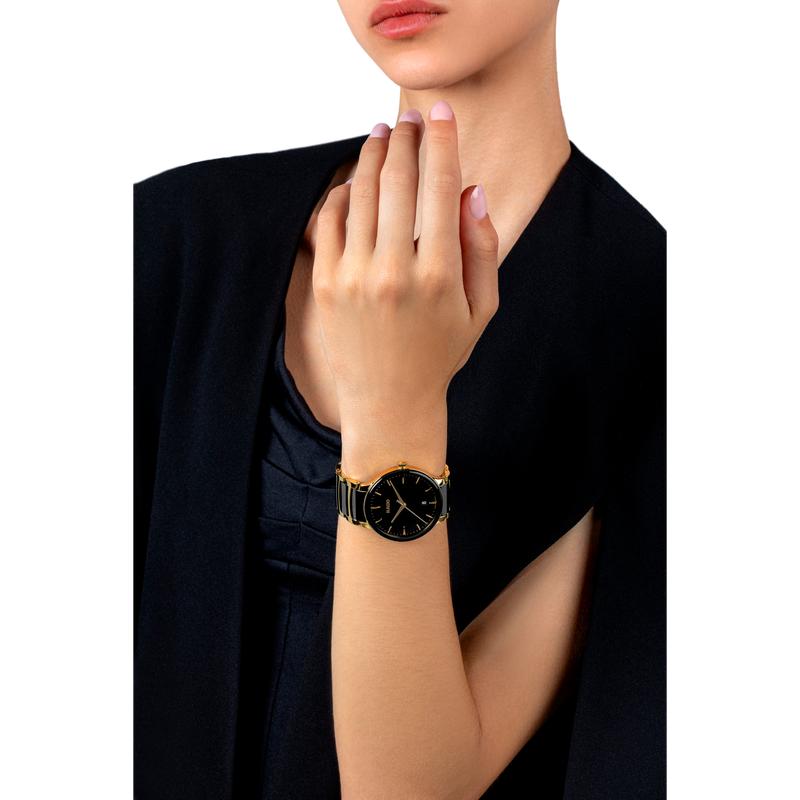 Rado Centrix Quartz Watch Gold PVD Black Dial R30022152