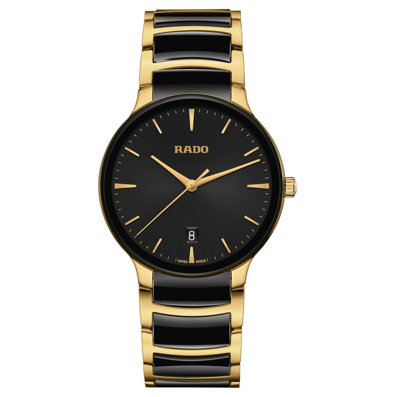 Rado Centrix Quartz Watch Gold PVD Black Dial R30022152