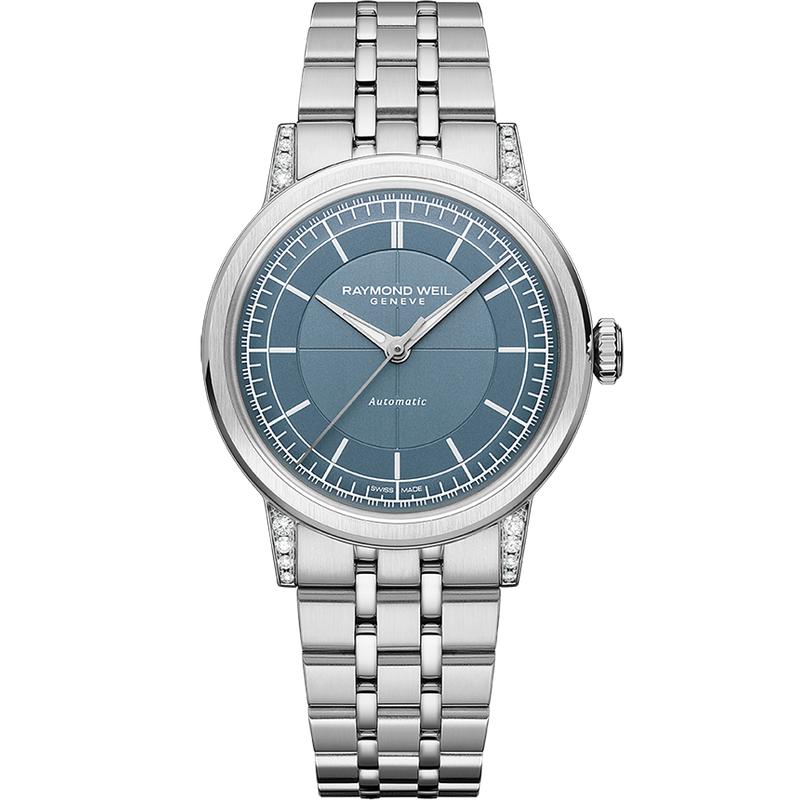 Raymond Millesime Automatic Watch Blue dial & Diamonds - R2125STS50011