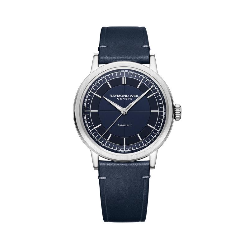 Raymond Weil Millesime Men's Automatic Blue Leather Strap 39mm Watch