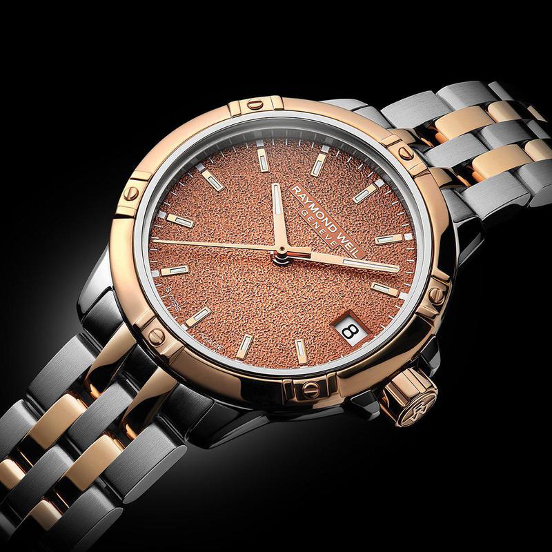 Raymond Weil Tango Classic Quartz Watch Two-Tone Frosted Terracotta Dial - R5960SP570061