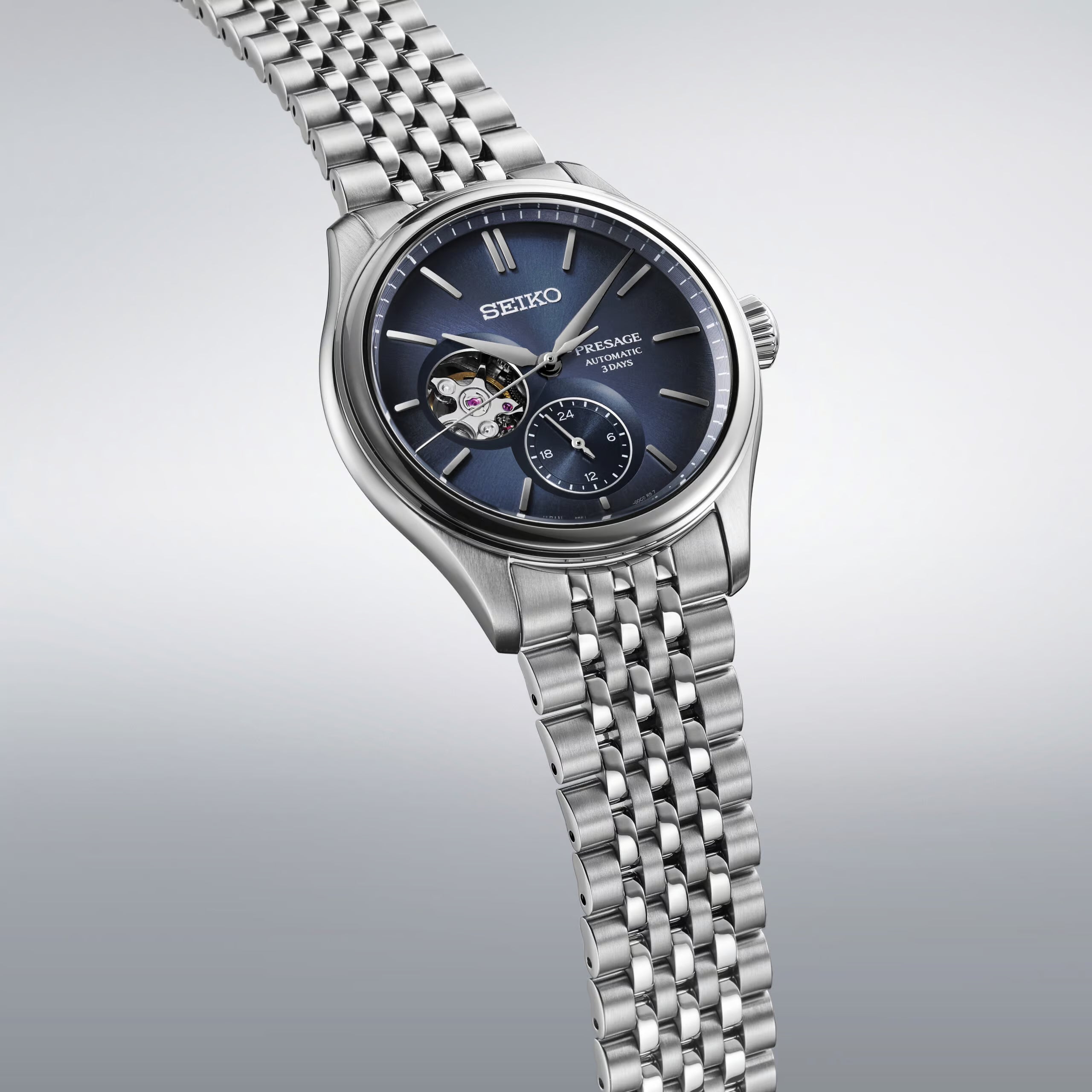 Seiko Presage Classic Series SPB527J1 Automatic Open Heart Blue Dial Watch