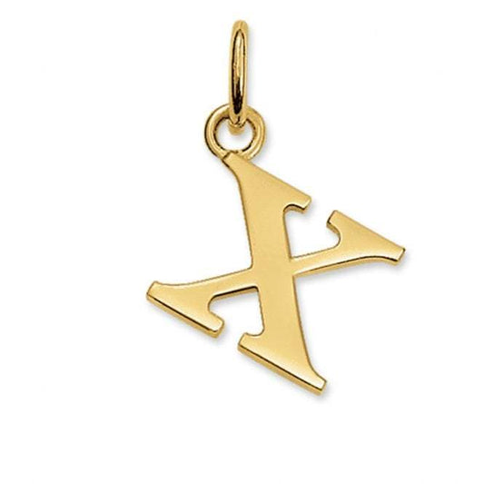 STERLING SILVER Gold Plated Letter X