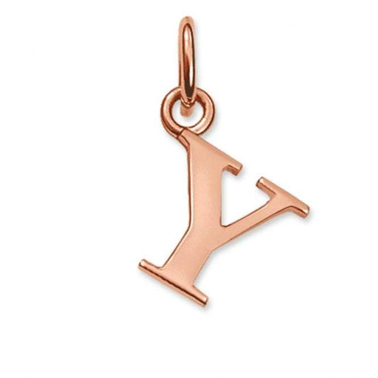 STERLING SILVER Rose Gold Plated Letter Y