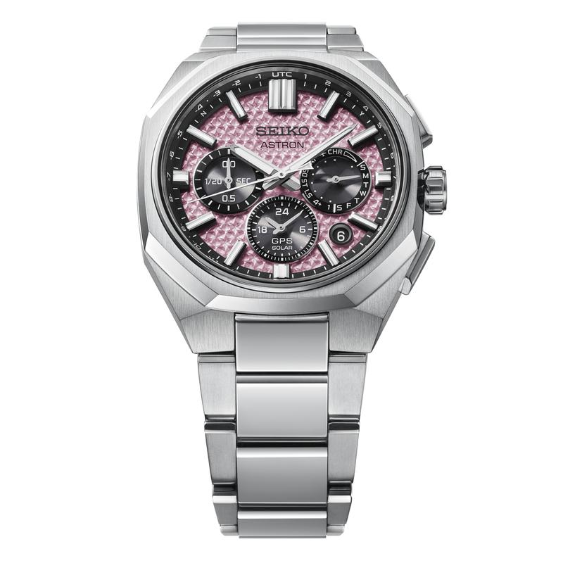 Seiko Astron Men's GPS Solar Titanium Watch Crystal Pink