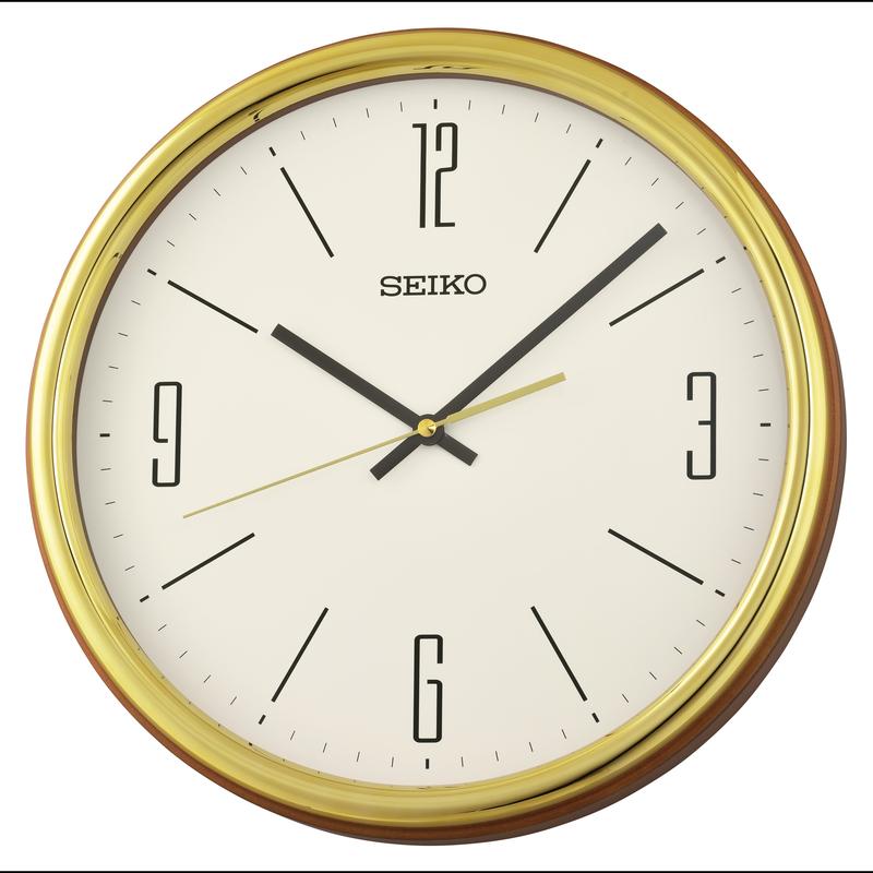 Seiko Gold Wooden Wall Clock - QXA856GN