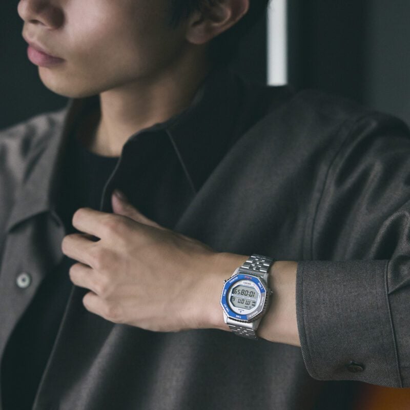 Seiko Men's Retro Digital Chronograph Stainless Steel Watch