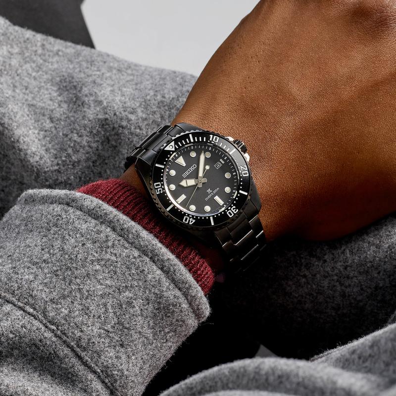 Seiko Prospex Solar Diver All-Black 200m Waterproof Watch