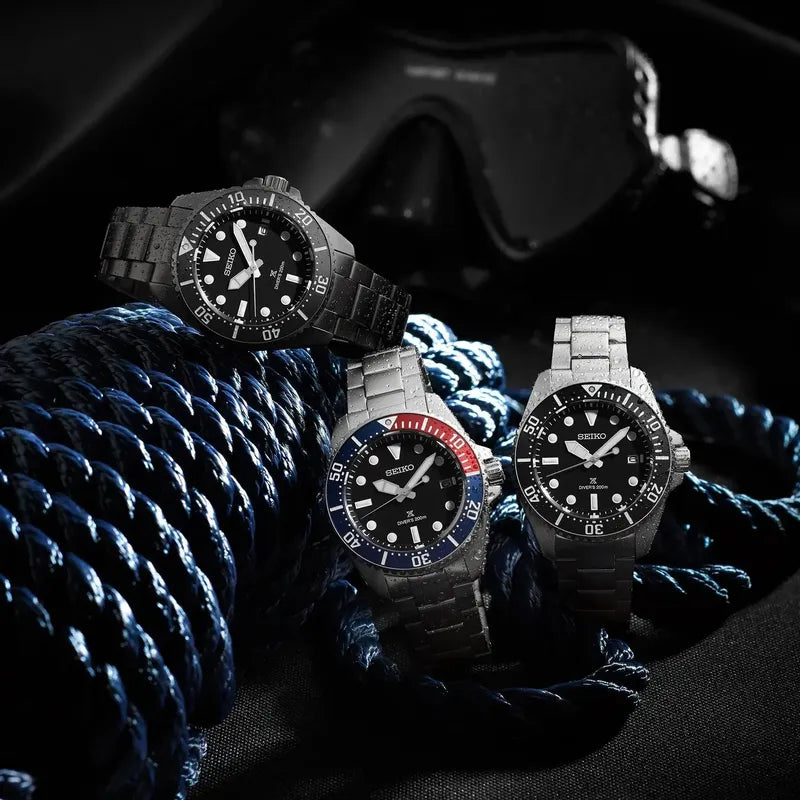 Seiko Prospex Solar Diver All-Black 200m Waterproof Watch