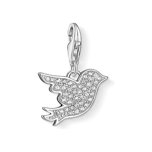 Silver Zirconia Bird Charm