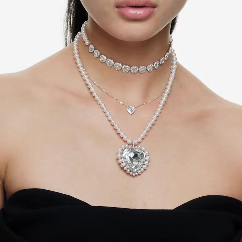 Swarovski Ariana Grande Crystal Heart White Rhodium Plated Pendant