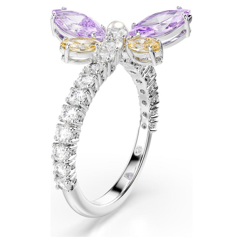 Swarovski Ariana Grande Dragonfly Mixed Cuts Multicoloured Rhodium Plated Ring
