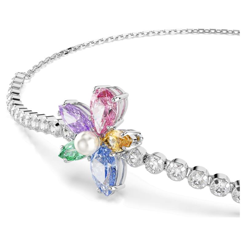 Swarovski Ariana Grande Flower Multicolored Mixed Cuts Rhodium Plated Bracelet