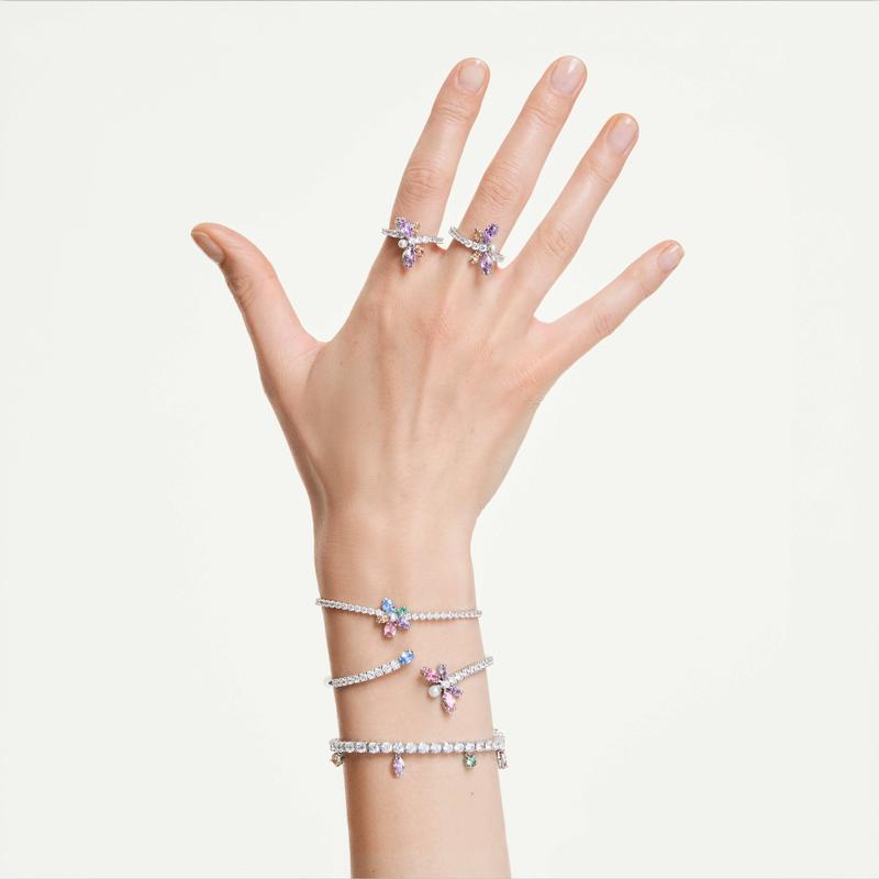Swarovski Ariana Grande Flower Multicolored Mixed Cuts Rhodium Plated Bracelet