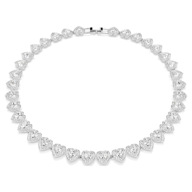 Swarovski Ariana Grande Mixed Cuts Heart White Rhodium Plated Necklace