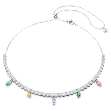 Swarovski Ariana Grande Multicolored Rhodium Plated Tennis Necklace