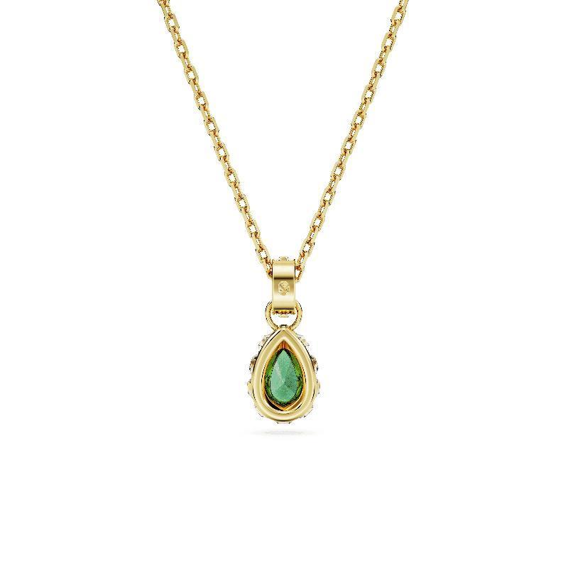 Swarovski Chroma Pear Cut Green Gold Plated Pendant