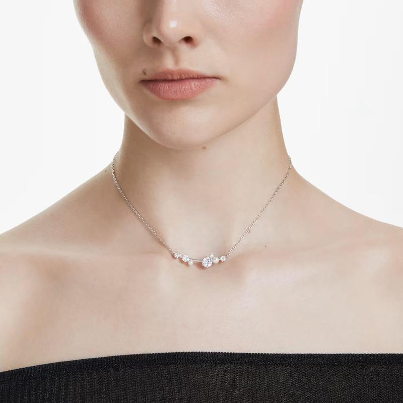 Swarovski Constella Crystal Pearl White Rhodium Necklace
