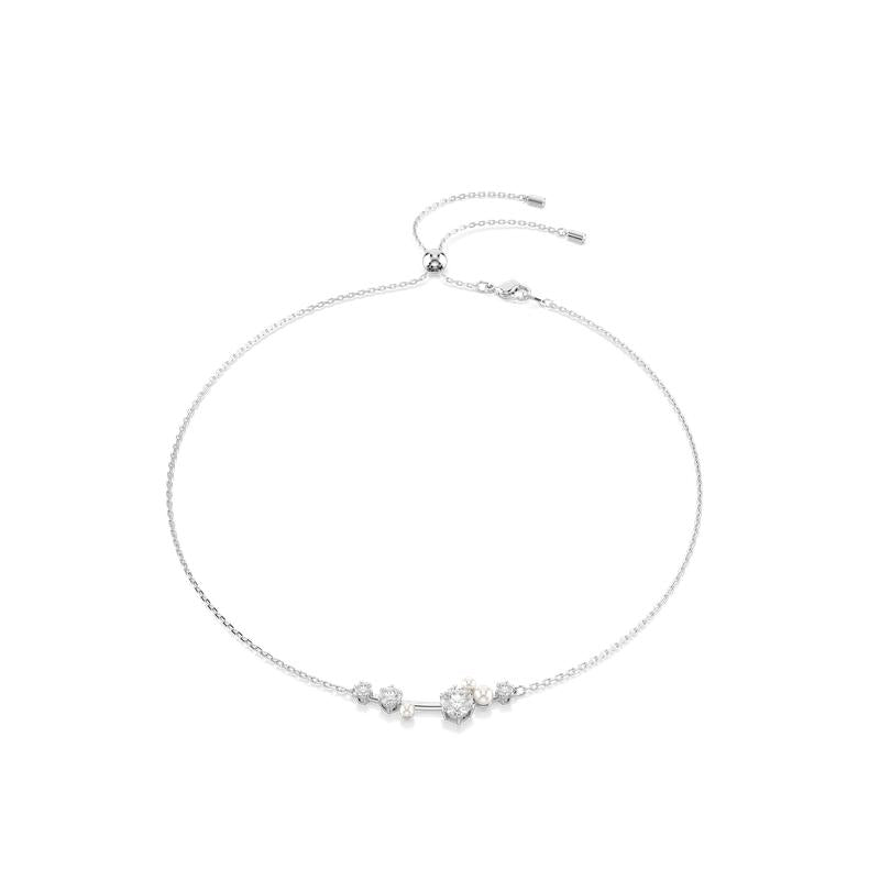 Swarovski Constella Crystal Pearl White Rhodium Necklace