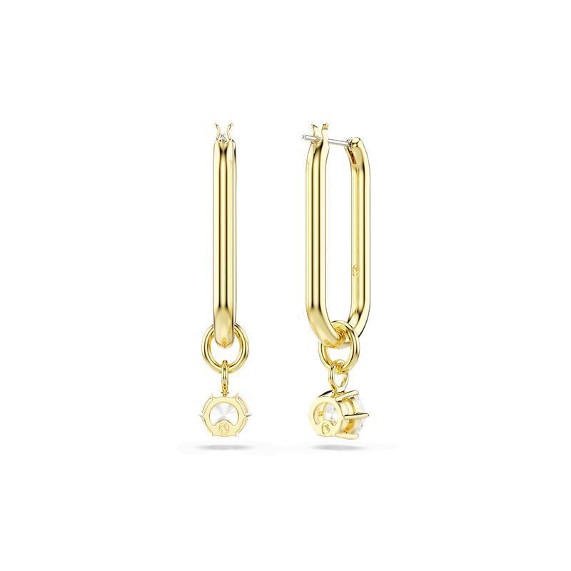 Swarovski Constella Round Cut White Gold-Plated Drop Earrings