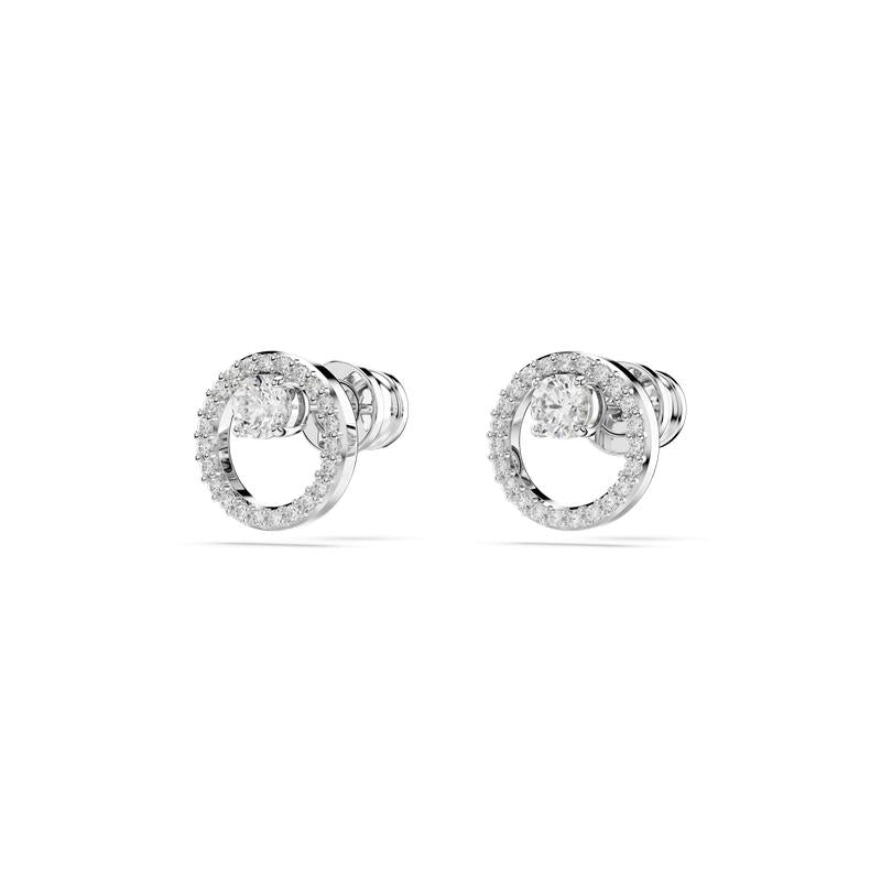 Swarovski Constella Round Cut White Rhodium Plated Stud Earrings