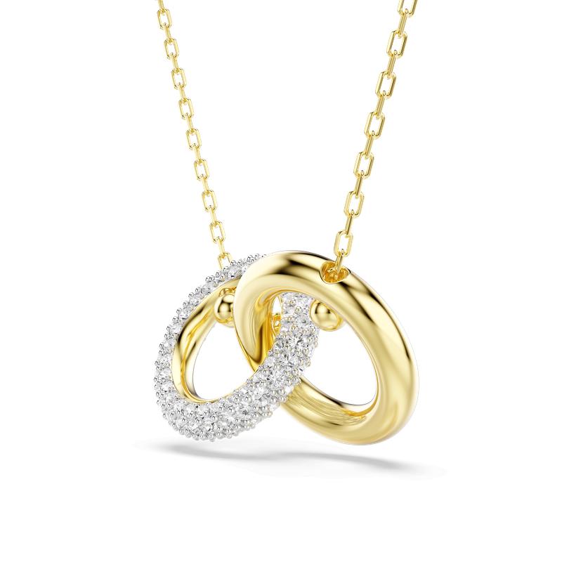 Swarovski Dextera Interlocking Loop Pavé White Gold-Plated Pendant