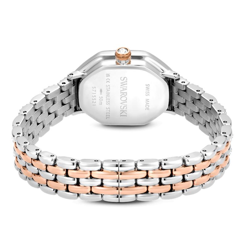 Swarovski Dextera Octagon Silver Tone Rose Gold-Tone Swiss Made Watch