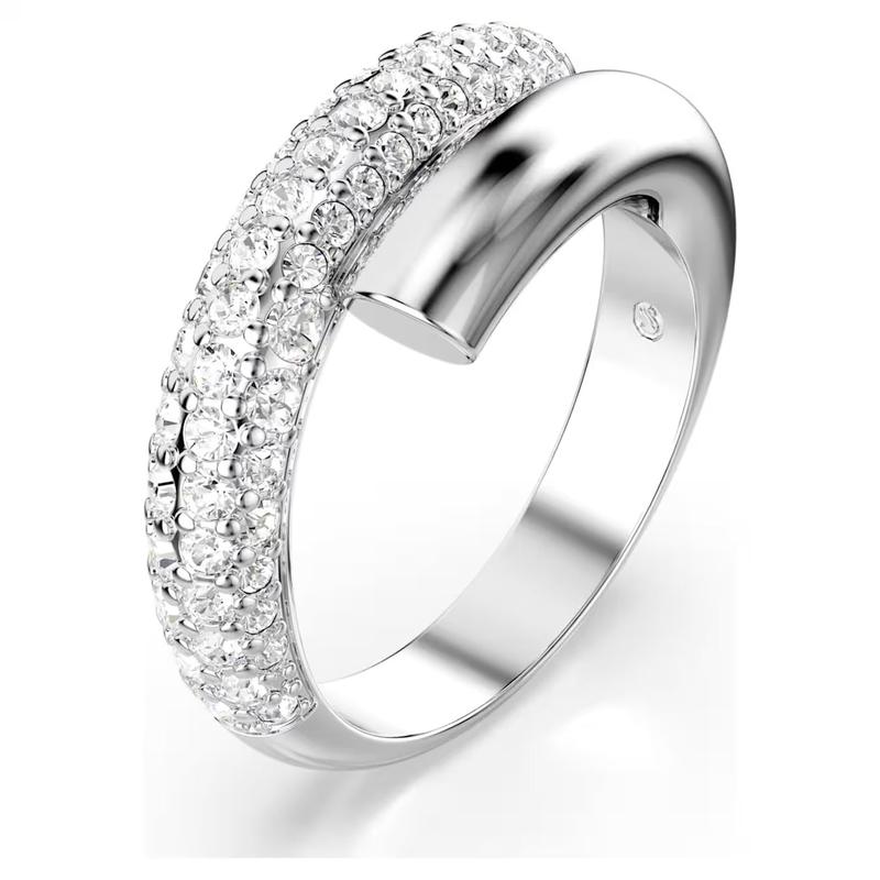 Swarovski Dextera Rhodium Plated White Crystal Pavé Ring
