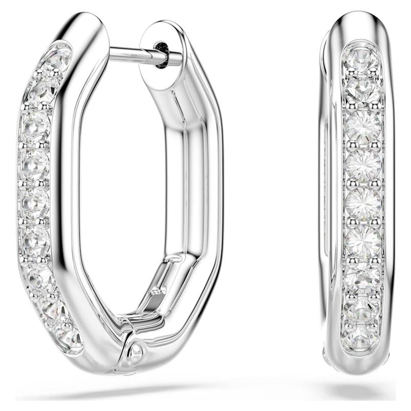Swarovski Dextera Round Cut Hoop Silver-Tone Earrings