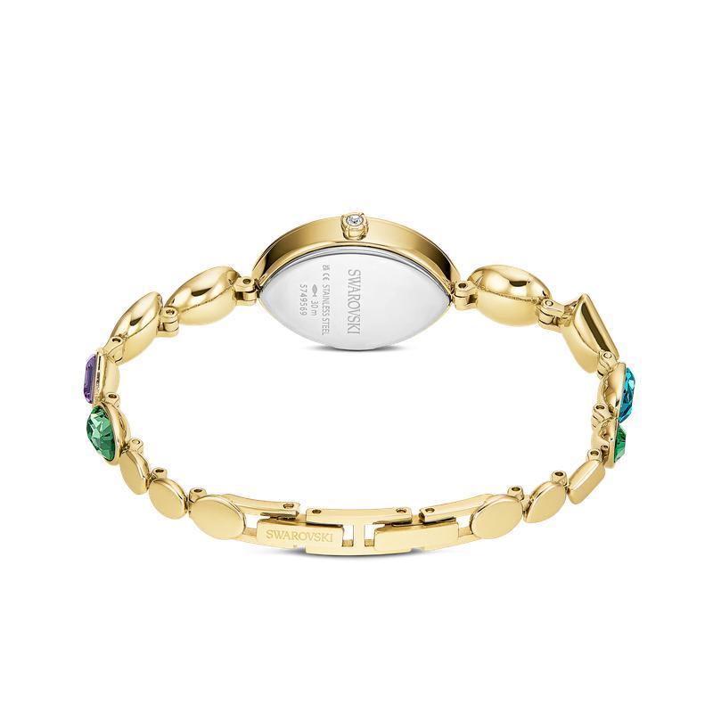 Swarovski Gema Crystal Bracelet Gold Tone Swiss Made Watch