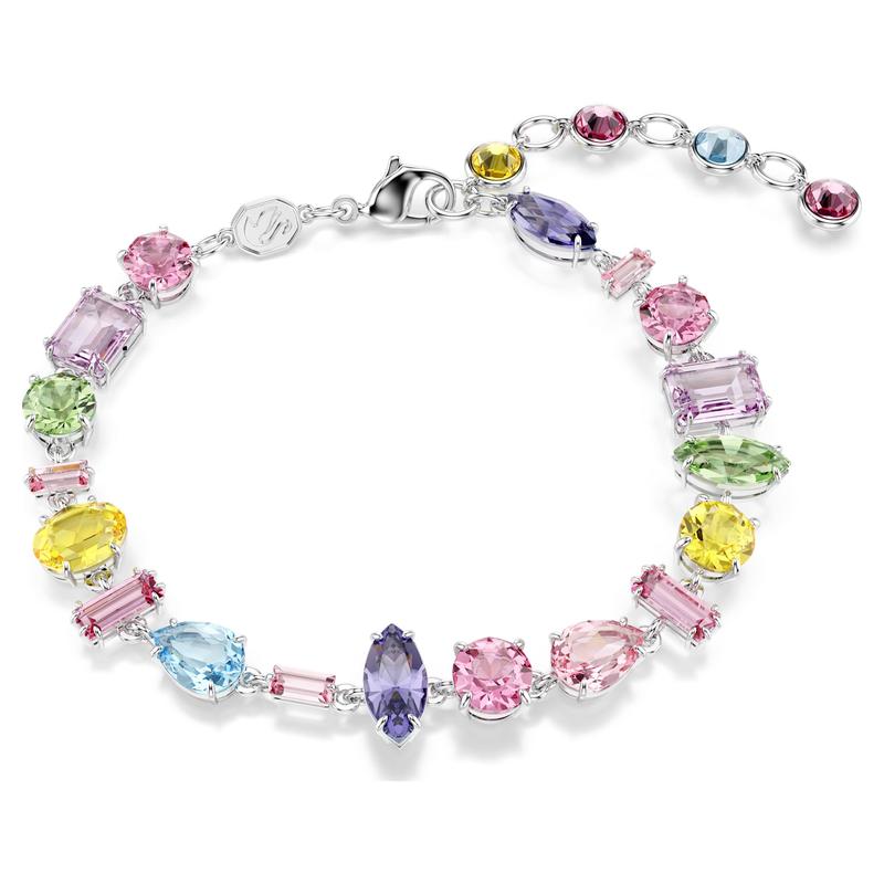 Swarovski Gema Mixed Cuts Multicolored Rhodium Plated Bracelet