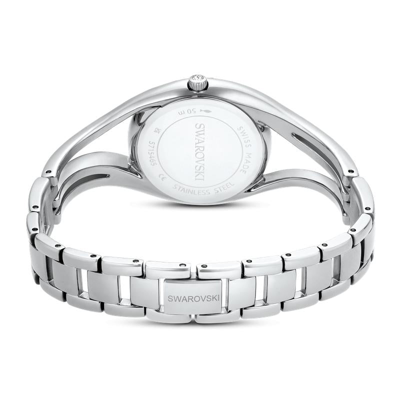 Swarovski Hyperbola Bangle Silver Tone Stainless Steel Swiss Made Watch