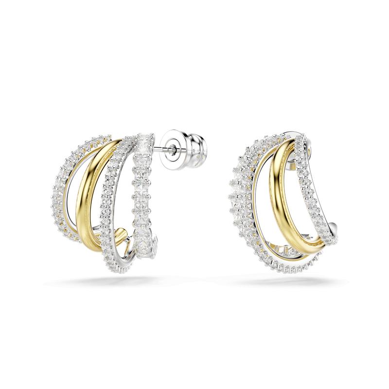 Swarovski Hyperbola Mini Mixed Metal Finish White Hoop Earrings