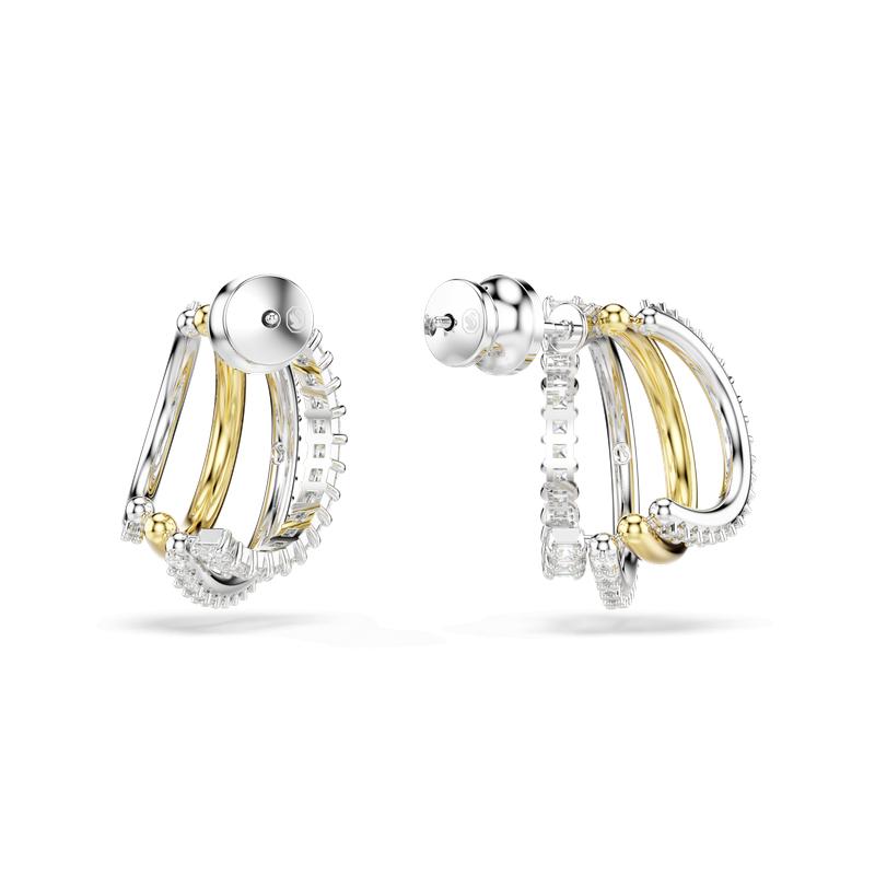 Swarovski Hyperbola Mini Mixed Metal Finish White Hoop Earrings