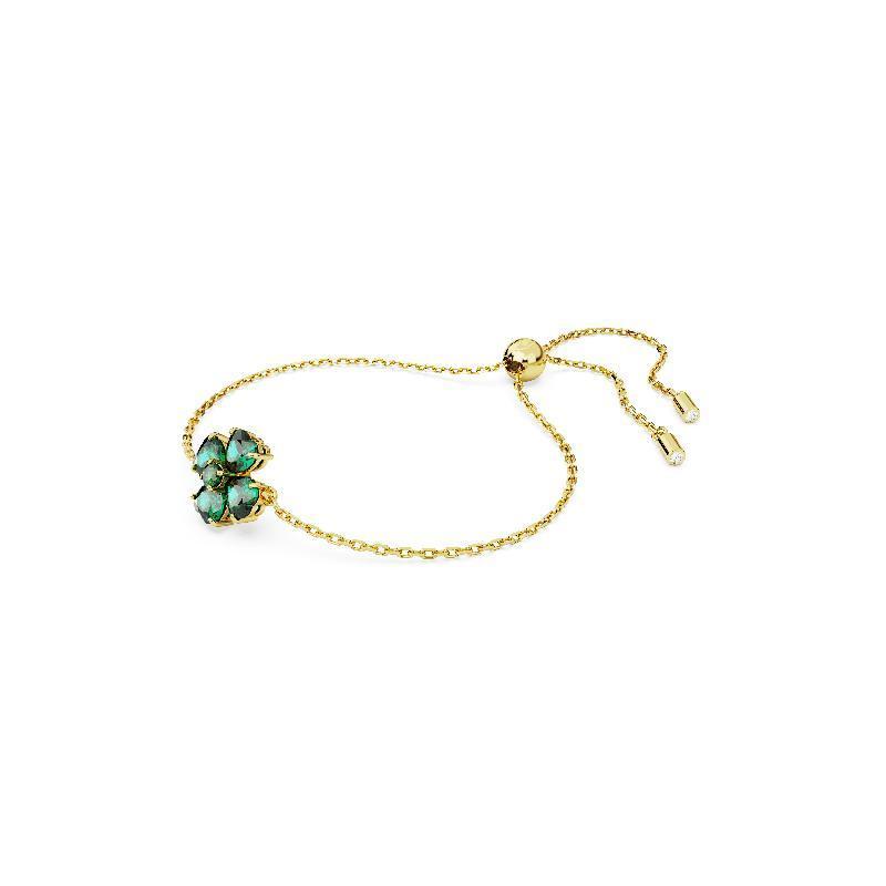 Swarovski Idyllia Clover Crystal Gold Plated Green Bracelet