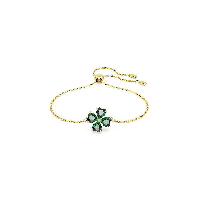 Swarovski Idyllia Clover Crystal Gold Plated Green Bracelet
