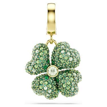 Swarovski Idyllia Clover Green 18K Gold Finish Charm