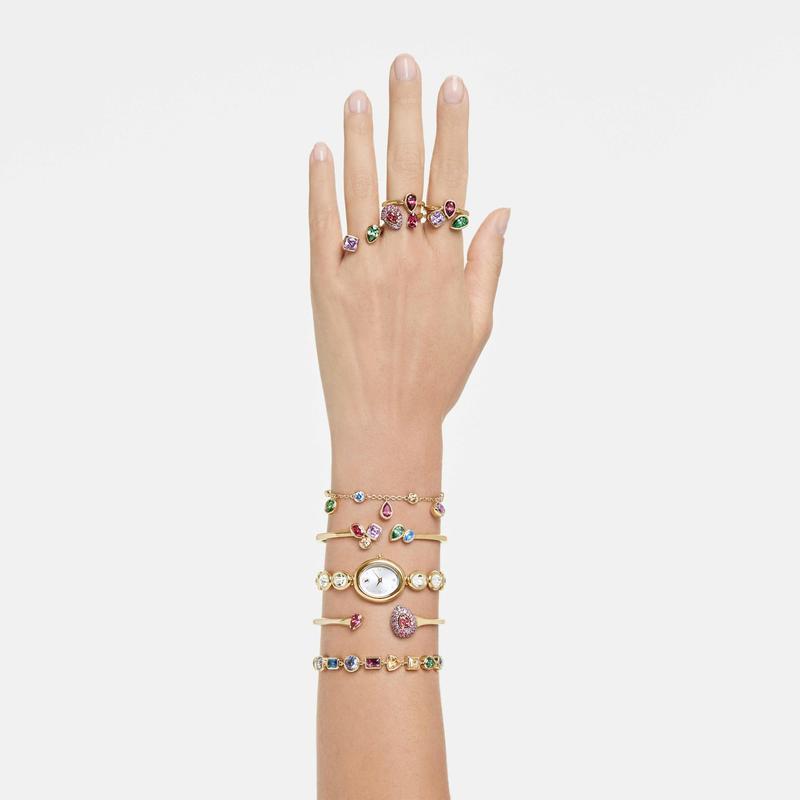 Swarovski Imber Multicolored Mixed Cuts 18K Gold Finish Bracelet