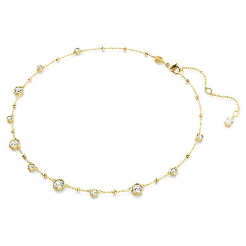 Swarovski Imber Round Cut Scattered Design White 18K Gold Finish Necklace