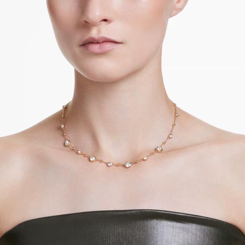 Swarovski Imber Scattered Round Cut White Gold-Plated Necklace