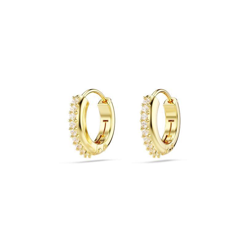 Swarovski Matrix Mini Round Cut White Gold-Plated Hoop Earrings