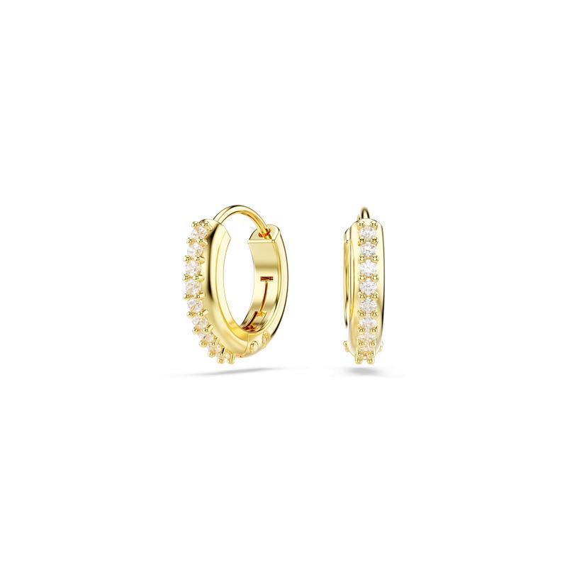 Swarovski Matrix Mini Round Cut White Gold-Plated Hoop Earrings