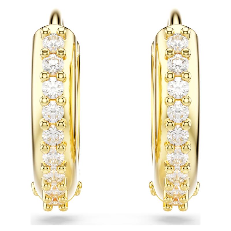 Swarovski Matrix Round Cut White Hoop Earrings