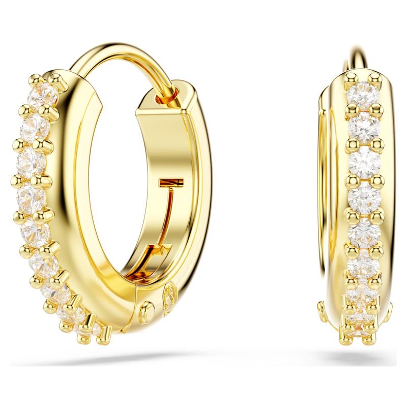 Swarovski Matrix Round Cut White Hoop Earrings