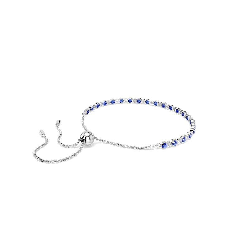 Swarovski Matrix Tennis Mixed Round Cuts Blue Rhodium Plated Bracelet