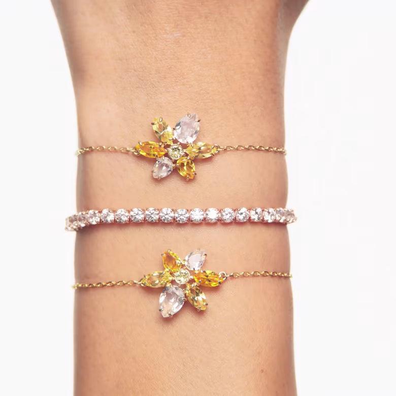 Swarovski Matrix Tennis Round Cut White Gold-Plated Bracelet